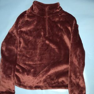 Fuzzy crop top sweater